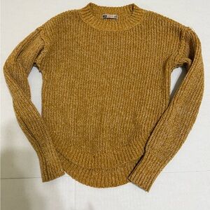SO Golden Mustard Ribbed Crewneck Sweater